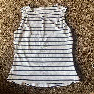 Nike Court Navy White Striped Tennis Tank Top
